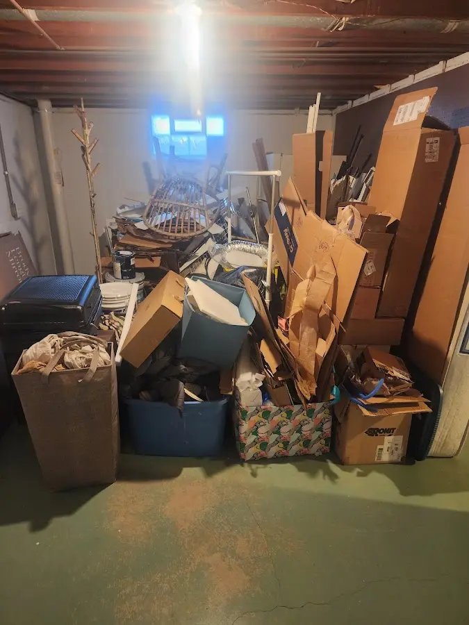 Roll-off dumpster container at job site for 2 Yard Dumpster Rental in Glenview